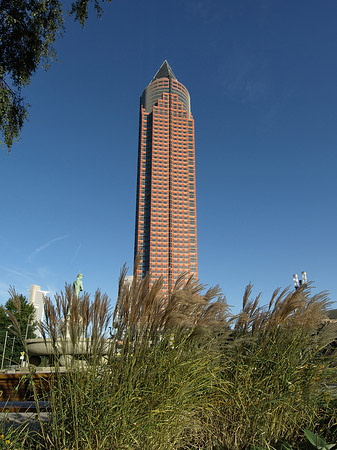 Messeturm auf Wiese