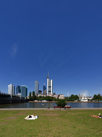 Foto Skyline von Frankfurt mit Sachsenhausener Ufer