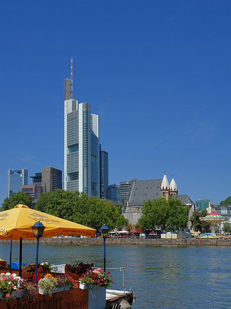 Foto Skyline von Frankfurt mit Schöfferhofer Weizen