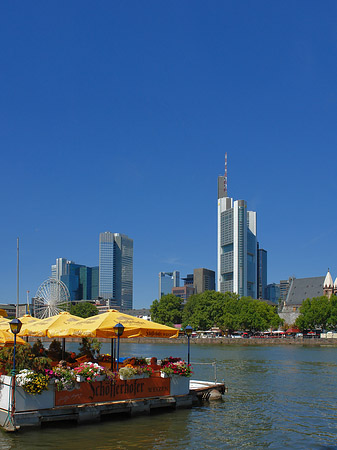 Foto Skyline von Frankfurt mit Schöfferhofer Weizen - Frankfurt am Main