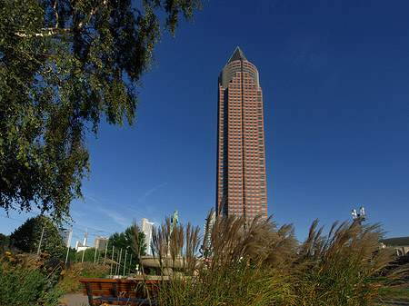 Messeturm auf Wiese