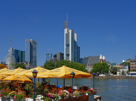 Foto Skyline von Frankfurt mit Schöfferhofer Weizen - Frankfurt am Main